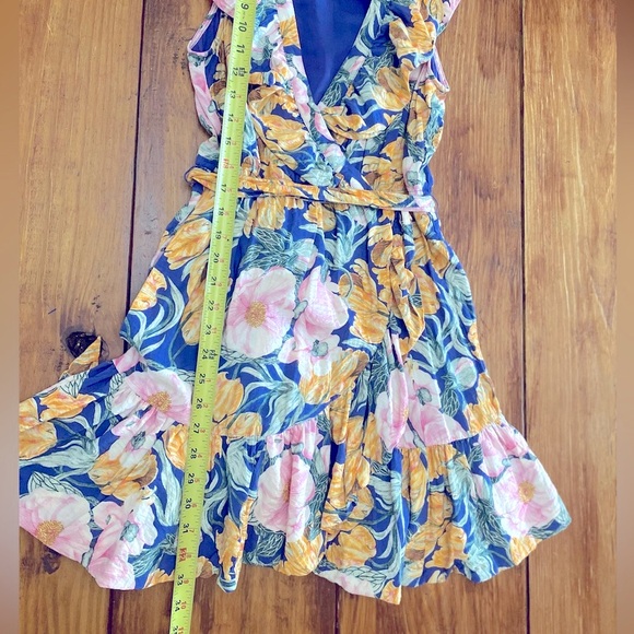 Anthropologie Cecilia Pettersson Wrap Mini Dress size small floral tropical - Picture 6 of 13